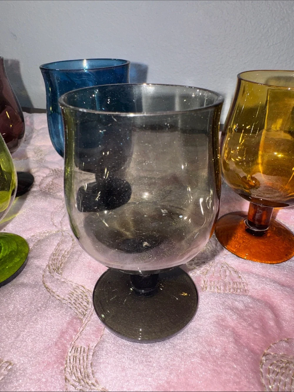 Colored Glass Goblet Set - Multi Color Decorative Drinkware
